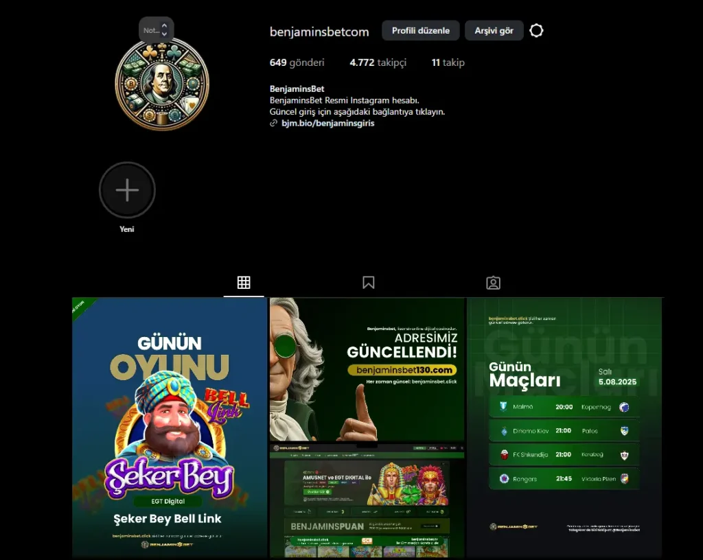 BenjaminsBet Instagram